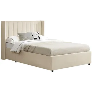 Juskys Polsterbett Savona beige 120 x 200 cm , Beige , Holzwerkstoff , 120x200 cm , Schlafzimmer, Betten, Polsterbetten