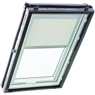 Original Roto Rollo Exclusiv ZRE für Roto Dachfenster Tageslichtrollo Führungsschiene Silber Für Roto Dachfenster Baureihe Designo R4/R7 und Classic 43/73 mit Größe 094/098 | 09/09 Farbe Hellgrau