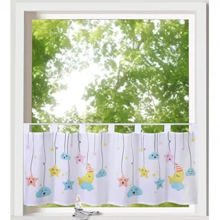 Weckbrodt Scheibengardine »Emma« Schlaufen 1 Stk. tlg. Bistro, Voile, Kinder, bedruckt, HxB 45x120cm, Gardine, Store, bunt