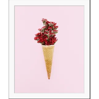 queence Bild "Sina" Eis  Humor  Pflanzen  Pflanzenbilder  Süßigkeiten  Süßspeisen HD Premium Poster-Druck inkl. Holzrahmen, farbe rahmen: schwarz, farbe bild(er): grün