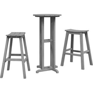 Garten Bar Set 3 stk. Hellgrau HDPE - Hellgrau