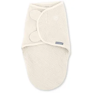 Ingenuity SwaddleMe Original Musselin Baby Pucksack 0-3 Monate, 100% Baumwolle, Verbessert den Schlaf & Beruhigt den Moro-Reflex, 1,5 TOG - Creme