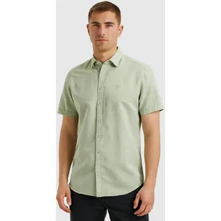 PME LEGEND Kurzarmhemd »Short Sleeve Shirt Ctn Linen 2 tone«, in melierter Optik, grün