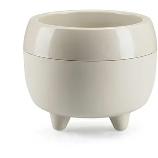 HowHomely Pflanztopf Blumentopf Übertopf auf Beinen beige 23x18cm 3 L modern Dek