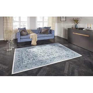 ELLE DECORATION Keshan Maschad Orientteppich 80 x 150 cm Blau