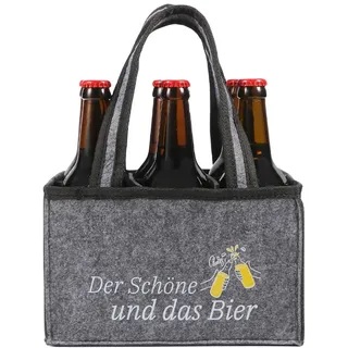 KHstylehoo Männerhandtasche Bier, Lustige Geschenke für Männer, Der Schöne und das Bier, Flaschentasche 6 Flaschen, Personalisierte Geburtstagsgeschenk Männergeschenke, Witzige Biergeschenke