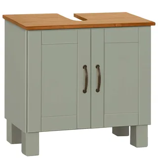 Home affaire Waschbeckenunterschrank »Rodby«, FSC®-zertifiziertes Massivholz, Griffe Metall, Breite 60cm, Höhe 55cm