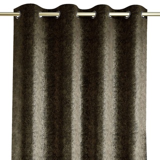 AmeliaHome Blackout Vorhang 140x250 cm 1 St. Ösenschal Verdunkelungsvorhang Blickdicht schimmernd Veras Schwarz Gold