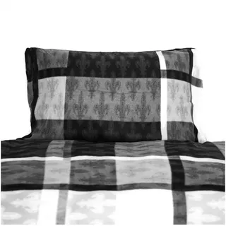 COFI 1453 Fleece Bettwäsche schwarz/grau 135 x 200 cm