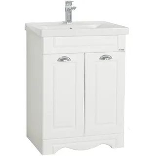 VCM 2-tlg. Waschplatz Waschtisch Casalo L« Landhaus", weiß, B:61cm T:46cm, Schränke, Waschtisch