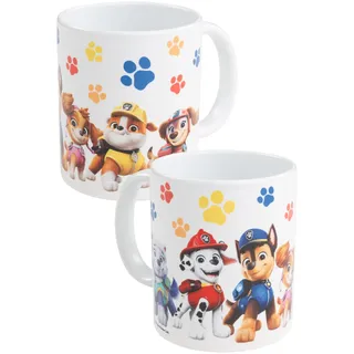 Paw Patrol Tasse - Pfoten Kaffeetasse Becher Kaffeebecher aus Keramik 320 ml Weiß