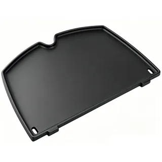 Gusseisen Grillplatte für Weber Q100 Q120 Q1000 Q1200 Q1400 Baby Q Gasgrill | 32 x 22 cm Bratpfanne Zubehör 6558 Gussplatte Grillpfanne für Weber Griddle Ersatzteile | Antihaft-Oberfläche