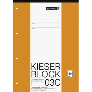 Brunnen Kieser Block, 16c DIN A4 liniert Geleimt Papier Nicht perforiert 50 Blatt