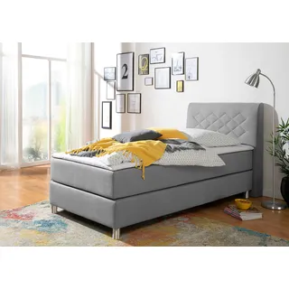 INOSIGN Boxspringbett »Parla«, incl. Topper, 4 Farben in 4 Breiten, 2 Härtegraden, 3 Matratzenarten, grau