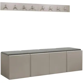 Mirjan24 Garderoben-Set Orion Vii , Kaschmir, Grau , Kunststoff , 168x42x46 cm , Garderobe, Garderoben-Sets & Garderoben-Serien, Garderoben-Sets