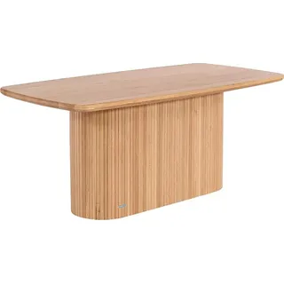 HOME DELUXE Esstisch RABOS – Natur, Eiche geölt (220 x 75 x 100 cm) | Massiver Holztisch im modernen Design für Esszimmer & Küche - Naturbelassen, Beige