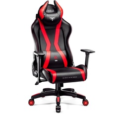 Bild von Diablo Gaming Stuhl X-Horn 2.0 Bürostuhl Gamer Chair Schreibtischstuhl 3D Armlehnen Ergonomisches Design Nacken/- Lendenkissen Kunstleder Wippfunktion Rot King (XL)