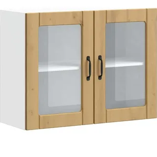 vidaXL Küchen-Hängeschrank mit Glastür Artisan-Eiche Holzwerkstoff - Braun