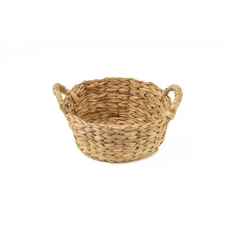 Echtwerk Aufbewahrungskorb rund aus Wasserhyazinthe 30 x 24 x 16 cm braun