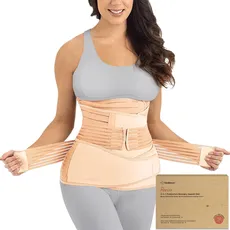 KeaBabies Revive 3 in 1 Postpartum Gürtel für Damen - Bauchgurt nach Geburt Kaiserschnitt, Rückbildungsgürtel nach Geburt, Bauchband nach Geburt, Bauchgurt Schwangerschaft (Classic Ivory, XL)