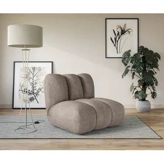 LeGer Home by Lena Gercke Sessel Priya Bouclé 102,5 x 83 x 106,5 cm Braun