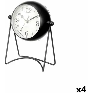 Gift Decor Uhr de Tischuhr Schwarz Metall 15,5 x 20 x 11 cm (4 Stück)