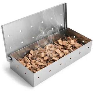 IUSOT BBQ Smoker Box für Gas-, Elektro- oder Holzkohlegrills, Räucherboxen, Holzspäne-Räucherbox, universelles Grillzubehör, fügen Sie rauchigen Geschmack zu Fleisch, Kochen im Freien, funktioniert