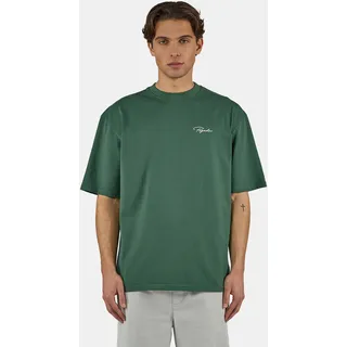 T-Shirt PEGADOR "Pike Oversized Tee", Damen, Gr. L, washed solid grün warm weiß, Single Jersey, Obermaterial: 100% Baumwolle, bedruckt, oversize normal, Rundhals, Shirts T-Shirt, Baumwolle, oversize