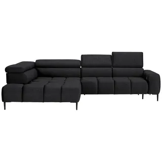 Welnova Ecksofa , Dunkelgrau , Textil , Ottomane links, L-Form , 300x216 cm , Made in Eu , Typenauswahl, Stoffauswahl, seitenverkehrt erhältlich, Hocker erhältlich , Wohnzimmer, Sofas & Couches, Wohnlandschaften, Ecksofas