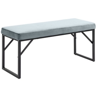 Homcom Sitzbank Polsterbank, Bettbank in Samtoptik, Schminkbank für Schlafzimmer, bis 200 kg Belastbar, Stahl, Blau, 100L x 35B x 47H cm