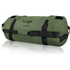 Yes4All Unisex-Erwachsene RMEM Sandsackgewichte/Gewichtsbeutel-Sandsäcke für Fitness, Konditionierung, Crossfit mit verstellbaren Gewichten (Armeegrün, D. Army Green-XL, (125-200 Lbs), (56kg-90kg)