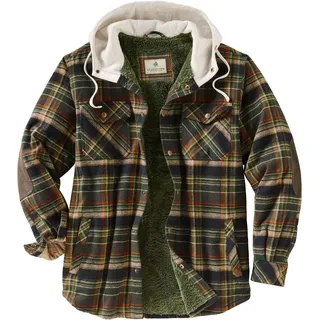Legendary Whitetails Herren Camp Night Berber gefütterte Flanelljacke mit Kapuze Jacke, Stout Plaid, Medium