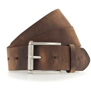 MUSTANG Ledergürtel ""Preston"" mit Vintage-Look, Roll-Schließe, 4,5 cm, braun