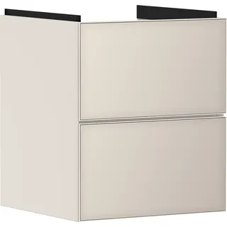 hansgrohe Xevolos E Waschtischunterschrank, 2 Schubkästen, SoftClose, 480x475x555mm, für Handwaschbecken, 54173790, Farbe: Korpus Sandbeige Matt, Front Sandbeige Metallic