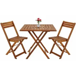 CASARIA Balkonmöbel Set 3-tlg. Braun