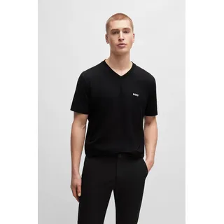 Boss V 10256064 Kurzarm-T-Shirt Mit V-ausschnitt Black L