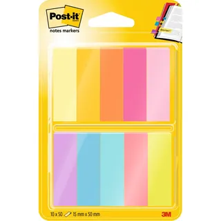 Post-it Notes Markers 670-10AB Page Marker, - 12,7x 44,4mm, sortiert, 10 Pack