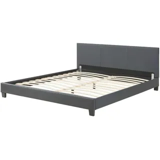 Corium Doppelbett Albacete Polsterbett 180x200cm Bettgestell Bett Lattenrost Dunkelgrau - Grau