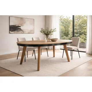 Kaiser Möbel LANDE RUNDER KLAPPTISCH FÜR ESSZIMMER, WOHNZIMMER, KÜCHE