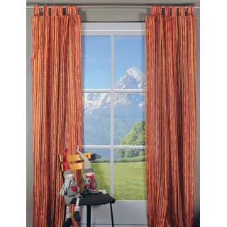 HOSSNER - ART OF HOME DECO Gardine »Wallersee« Schlaufen 1 Stk. tlg. Schlaufenschal im zeitlosen Design, rot