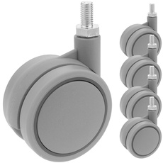 PrimeMatik - Lenkrollen Schwenkrollen Industriell Rad aus Nylon und Polypropylen ohne Bremse 60 mm M8 5 pack