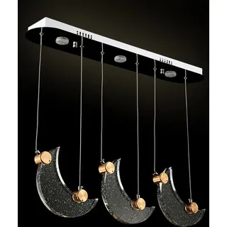 LED Pendelleuchte 1668-3 75*10 cm H 130 cm Mondkristalle Fernbedienung Lichtfarbe einstellbar A+