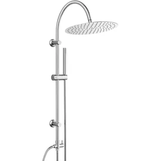 Görbach Regendusche Duschsystem ohne Armatur Edelstahl Duschset mit Rund Kopfbrause XXL D30cm 27271000