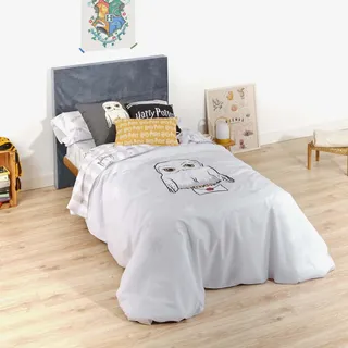 BL BELUM Belum | Bettbezug Harry Potter, Bettbezug mit Knöpfen aus 100% Baumwolle, Modell Hedwig Stars für 90 cm breites Bett (155 x 220 cm)
