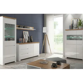 Konsimo Klapptisch mit ausklappen zeitloses Design moderner Stil "DAMINO", Weiß, laminierte Möbelplatte, Modern, 135-184x78x86 cm - Weiß