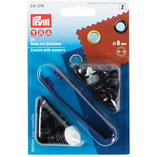 Prym 541376 Ösen und Scheiben Messing 8,0 mm brüniert