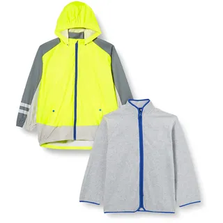 Playshoes Unisex Kinder Wasserdichte Funktions-Jacke 3 in 1 Regenjacke Regenbekleidung, Neongelb, 128