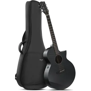Enya X3 PRO Gitarre Set - 41 Zoll Schwarz Kohlefaser Elektro-Akustische Gitarren für Erwachsene Anfänger Spielen und Singen Travel Guitar Black Friday Cyber Monday Weihnachts Geschenke
