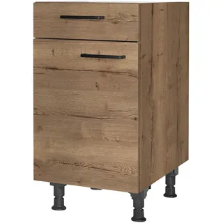 Nobilia Unterschrank Schubkastenunterschrank 45 x 87 x 56 cm Eiche Dunkel