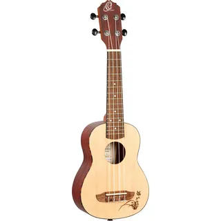 Ortega Guitars Sopran Ukulele Akustisch – Bonfire Series – Fichte, Sapele, Natur (RU5-SO)